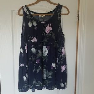 Floral babydoll tank